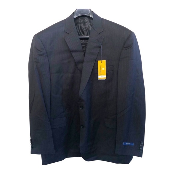 Stafford Other - Stafford® Executive Super 100 Wool Classic Black Blazer Suit Jacket 54 B&T BLong